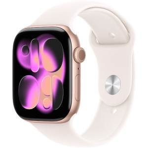 SmartWatch Apple Watch Series 11, Cellular, GPS, 46mm Aluminium Rose Gold, Light Blush Sport Band - S/M