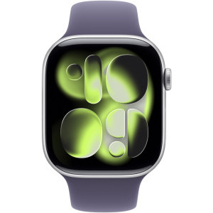 Apple Watch Series 11, Cellular, GPS, 46mm Aluminium Silver, Purple Fog Sport Band - S/M