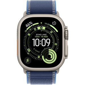 Apple Watch Ultra 3, Cellular, 49mm Carcasa Natural Titanium, Blue/Bright Blue Trail Loop - M/L