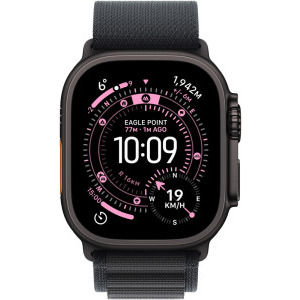 Apple Watch Ultra 3, Cellular, 49mm Carcasa Titanium Black, Black Alpine Loop - Large