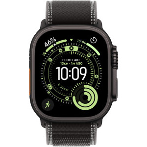 Apple Watch Ultra 3, Cellular, 49mm Carcasa Black Titanium, Black/Charcoal Trail Loop - S/M