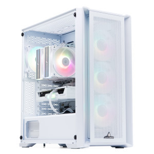 Gaming BALAUR Alb Black Friday Edition, AMD Ryzen 5 9600X 3.9GHz, 32GB DDR5, 1TB SSD, RX 9060 XT 16GB GDDR6, Iluminare RGB