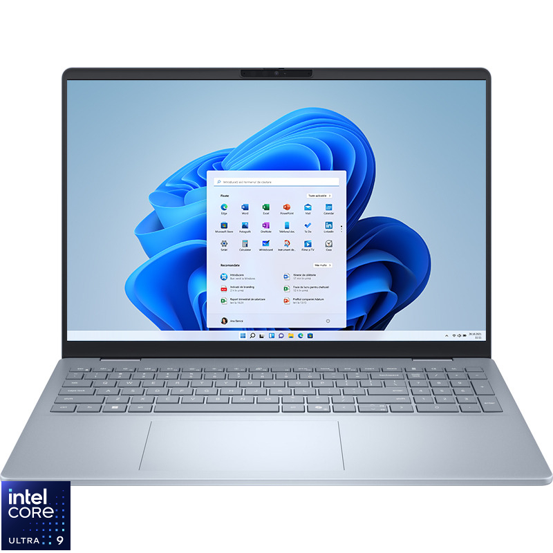 Laptop DELL 16'' Plus DB16250, 2.5K, Procesor Intel® Core™ Ultra 9 288V (12M Cache, up to 5.10 GHz), 32GB LPDDR5X, 2TB SSD, Intel Arc 140V, Win 11 Pro, Ice Blue, 3Yr CIS