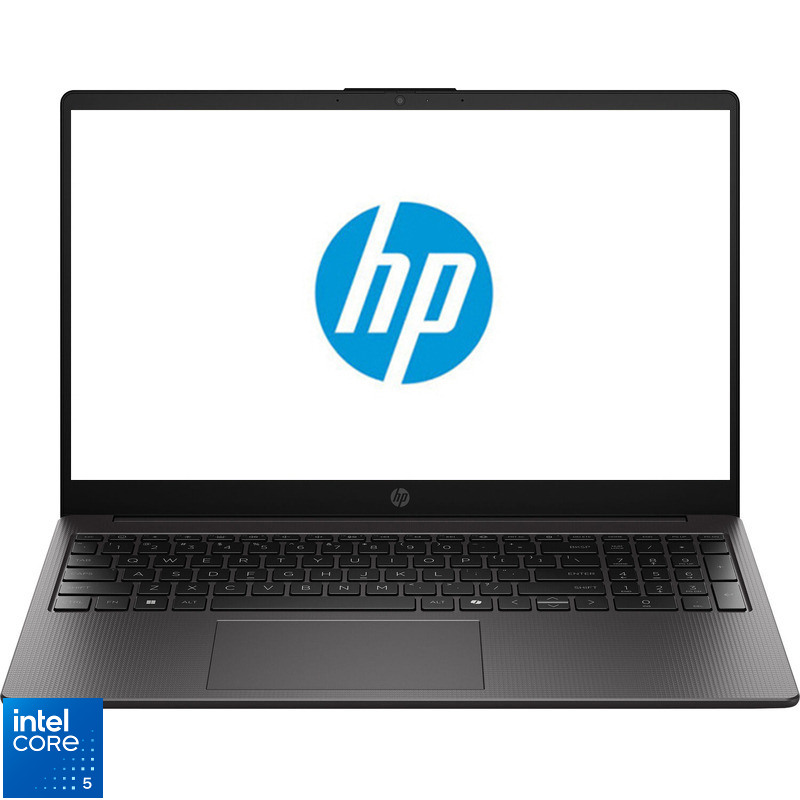 Laptop HP 15.6" 250R G10, FHD, Procesor Intel® Core™ 5 120U (12M Cache, up to 5.00 GHz), 8GB DDR4, 512GB SSD, Intel Graphics, Free DOS, Dark Ash Silver