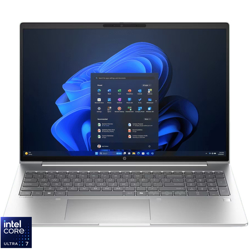 Laptop HP 16'' ProBook 4 G1i 16, WUXGA IPS Touch, Procesor Intel® Core™ Ultra 7 255U (12M Cache, up to 5.20 GHz), 16GB DDR5, 512GB SSD, Intel Graphics, Win 11 Pro, Silver
