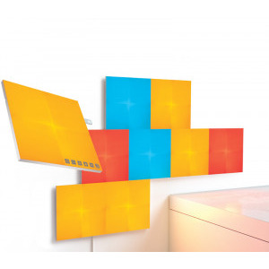 Nanoleaf Canvas Set 4 panouri luminoase inteligente LED RGBW cu senzor pentru muzica, pentru extindere kit de baza Canvas