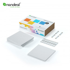 Nanoleaf Canvas Set 4 panouri luminoase inteligente LED RGBW cu senzor pentru muzica, pentru extindere kit de baza Canvas