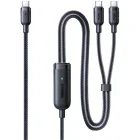 Cablu de date / adaptor Baseus Flash 4, USB Male la 2x USB-C Male, 140 W, 1.5 m, Black