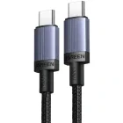 Cablu de date / adaptor Ugreen L528, USB-C Male la USB-C Male, 100 W, 2 m, Black
