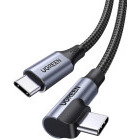 Cablu de date / adaptor Ugreen L536, USB-C Male la USB-C Male, Angled, 240 W, 2 m, Black