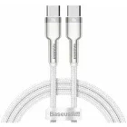 Cablu de date / adaptor Baseus FrostCore, USB-C Male la USB-C Male, 100 W, 2 m, White