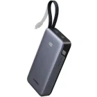 Baterie externa Ugreen PB537, 20000 mAh, 1x USB, 1x USB-C, 45 W, Display, Cablu USB-C integrat, Grey