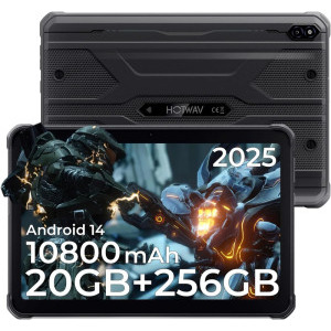 HOTWAV R10 Pro, 10.1 inch Multi-touch, Cortex A75 Octa Core 1.6GHz, 8GB RAM, 256GB flash, Wi-Fi, Bluetooth, GPS, 4G, Android 14, Black