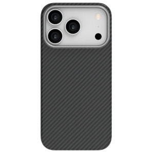Lemontti Capac protectie spate Slim Aramid/Kevlar Magsafe 600D Black/Grey pentru iPhone 17 Pro Max