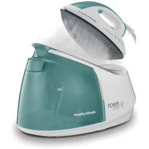 Morphy Richards Statie de calcat Power Steam IntelliTemp, 2600W, 110g/min, Alb/Verde