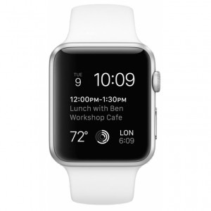 Apple Watch 1, Aluminium 42 mm, curea silicon, white