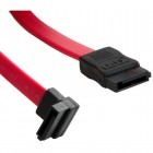 4World SATA-II Female - SATA-II Female, conector 90 grade, 0.6m, rosu