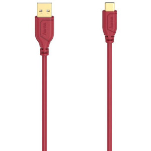 Cablu periferice Hama USB tip A 2.0 Male la USB-C 2.0 Male, 0.75 m, Rosu