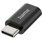 Adaptor Hama OTG 1x USB-C Male - 1x micro USB Female, Negru