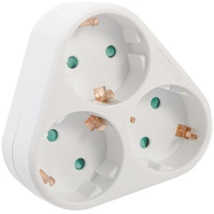 Priza/prelungitor Spacer SPMS-3-WH 3x Schuko, White