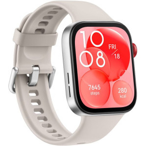 Huawei Watch FIT 3 Silver Body with White Fluoroelastomer Strap
