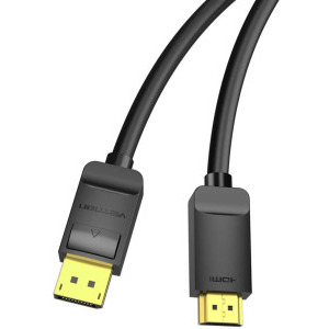 Vention DisplayPort Male - HDMI Male, 2 m, negru