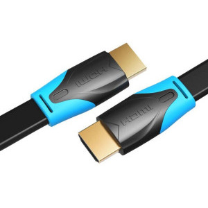 Vention HDMI Male - HDMI Male, 4K@60Hz, 2 m, cablu plat, negru/albastru