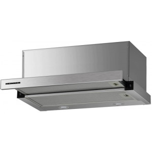 Hota incorporabila Heinner telescopica HTCH-F660IX, Putere de absorbtie 612 m3/h, 1 motor, Iluminare LED, 60 cm, Inox