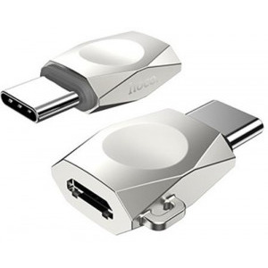 Hoco Adaptor UA8, USB-C Male la microUSB Female, Silver