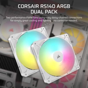 Corsair RS Series RS140 ARGB 140mm Two Pack White