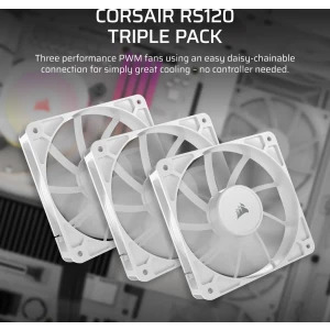 Corsair RS Series RS120 120mm Three Fan Pack White