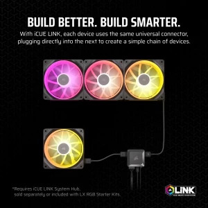 Corsair iCUE LX140 RGB Fan 140mm Black