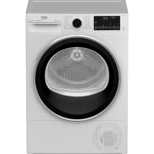 Beko B5T61233W EU, Pompa de caldura, 11 kg, Clasa D, ProSmart Inverter, EcoGentle, IronFinish, AquaWave, HomeWhiz, Iluminare interioara, Alb