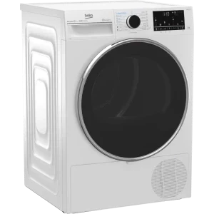 Beko B5T69233W EU, Pompa de caldura, 9 kg, Clasa C, ProSmart Inverter, EcoGentle, IronFinish, AquaWave, HomeWhiz, Iluminare interioara, Alb