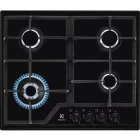 Plita incorporabila Electrolux KGS6436K, Gaz, 4 arzatoare, Aprindere electrica integrata, Sistem de siguranta, Gratar fonta, 60 cm, Negru