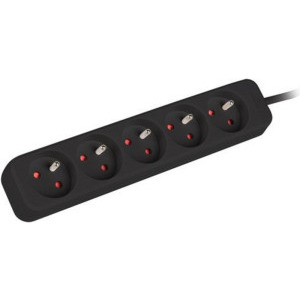 Lanberg PS0-05E-0100-IEC-BK 5x Type E, 1m, Black