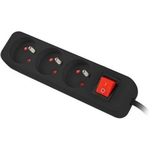 Lanberg PS1-03E-0300-BK, 3x Type E, 3m, Black
