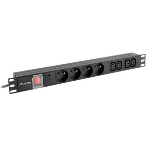 Accesoriu UPS Lanberg PDU-04E04I-0200-IEC-BK, 4x Type E, 4x C13, 2m, Black