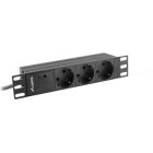 Accesoriu UPS Lanberg PDU-03F-0200-IEC-BK, 3x SCHUKO, 2m, Black