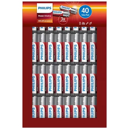 Philips Envelope, Alkaline, AAA, 40 buc