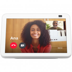 Amazon Boxa Echo Show 8 (2nd Gen), 8 inch Touch Screen, camera 13 MP, Wi-Fi, Bluetooth, alb