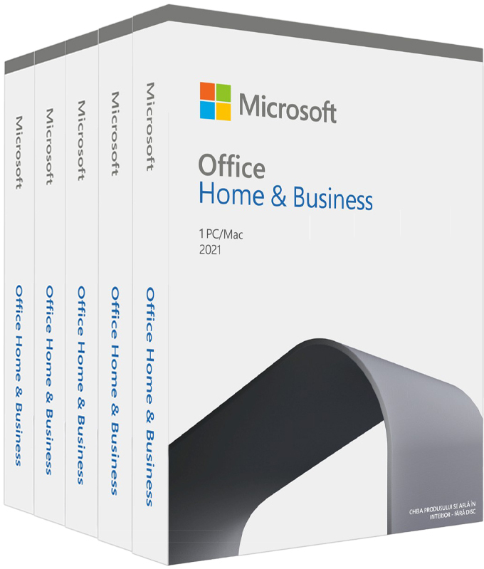 Aplicatie Microsoft Office Home and Business 2021- 5 licente Retail