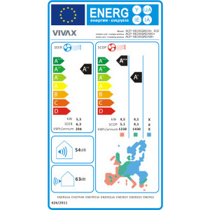 VIVAX H+ Design White, 18000 BTU, Clasa A++/A+, Wi-Fi, Inverter, Golden Fin, Ionizator + Kit instalare inclus