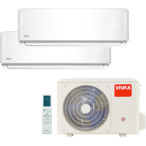 Aer conditionat VIVAX Multisplit R-Design White, 9000 BTU + 9000 BTU, Clasa A++/A+, Wi-Fi Ready, Inverter, Golden Fin, Ionizator