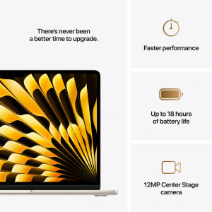 Apple 13.6'' MacBook Air 13 with Liquid Retina, Apple M4 chip (10-core CPU), 16GB, 512GB SSD, Apple M4 10-core GPU, macOS, Starlight, INT keyboard, 2025