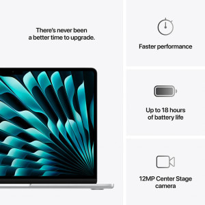 Apple 13.6'' MacBook Air 13 with Liquid Retina, Apple M4 chip (10-core CPU), 24GB, 512GB SSD, Apple M4 10-core GPU, macOS, Silver, INT keyboard, 2025