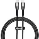 Cablu de date / adaptor Baseus Glimmer, USB-C Male la USB-C Male, 100 W, 2 m, Black