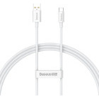 Cablu de date / adaptor Baseus Superior, USB Male la USB-C Male, 100 W, 1 m, White