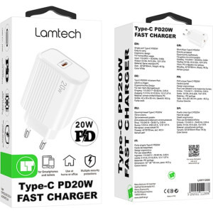 Lamtech LAM112686, 1x USB-C, Power Delivery 20W, White