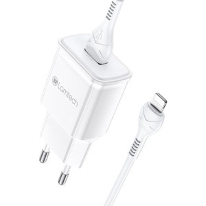 Lamtech LAM020182, 1x USB, 18W, Quick Charge 3.0, White + Cablu Lightning 1m